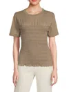 Rag & Bone Smocked T-shirt In Stone