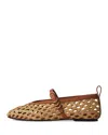Rag & Bone Beige Spire Woven Faux Leather Mary Jane Ballerina Flats In Light Natural Woven