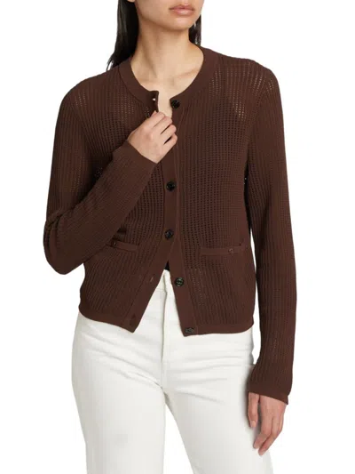 Rag & Bone Women's Viola Knit Cardigan In Chocolate