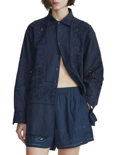 RAG & BONE RAG & BONE WOMEN'S VIVIAN EYELET PAISLEY SHIRT