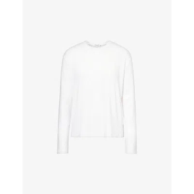 RAG & BONE WOMENS WHITE SPLIT-HEM LONG-SLEEVED WOVEN TOP