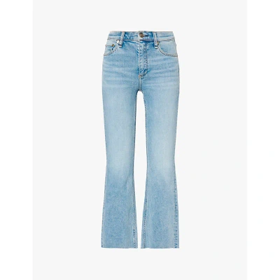 Rag & Bone Peyton Mr Ankle Straight-keg Mid-rise Denim-blend Jeans In Austin