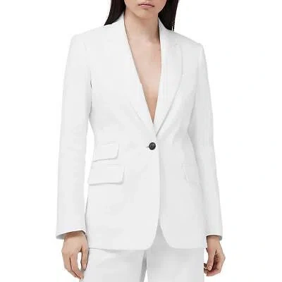 Pre-owned Rag & Bone Womens Foster Linen Work Wear One-button Blazer Jacket Bhfo 1441 In White
