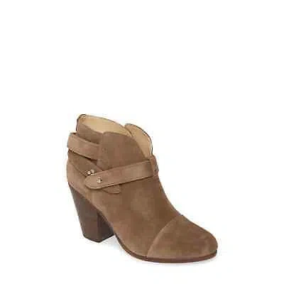 Pre-owned Rag & Bone Womens Harrow Suede Stacked Ankle Boots Taupe Suede Eur 40 Us 10 In Brown