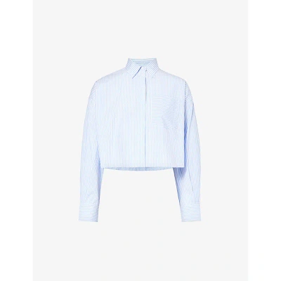 Rag & Bone Beatrice Patch-pocket Regular-fit Cotton Shirt In Ltblue Str