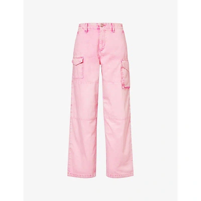 Rag & Bone Nora Cargo-pocket Straight-leg Jeans In Pinkacid