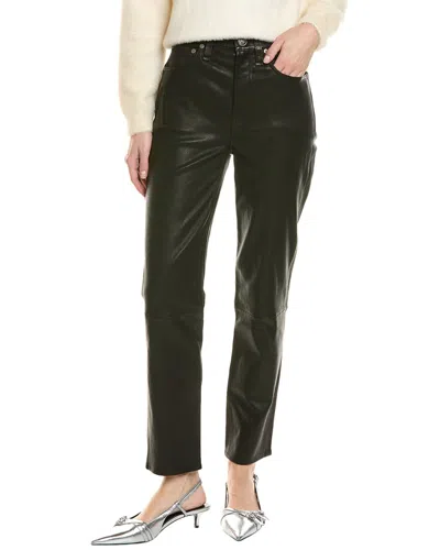Rag & Bone Wren High-rise Slim Leather Pant In Black
