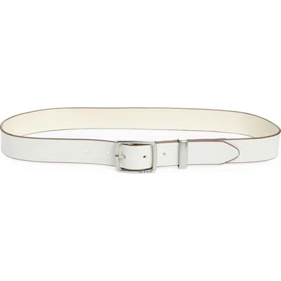 Rag & Bone X Boyfriend Leather Belt In Antique White