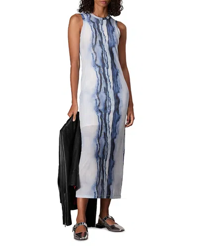Rag & Bone Yana Mesh Sleeveless Dress In Blue Multi
