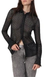 Rag & Bone Yvette Button-front Lace Shirt In Black