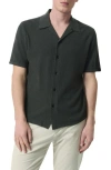 Rag & Bone Men's Zigzag Zuma Toweling Camp Shirt In Dark Grey