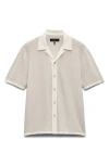 Rag & Bone Zig-zag Avery Short Sleeve Shirt In Ivory