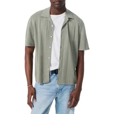 Rag & Bone Zuma Pointelle Short Sleeve Knit Camp Shirt