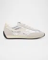 Rag & Bone Retro Metallic Suede Runner Sneakers In Silver