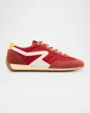 Rag & Bone Retro Mixed Leather Runner Sneakers In Lavared