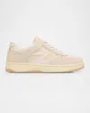 Rag & Bone Retro Mixed Leather Tennis Sneakers In Greige