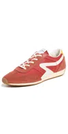Rag & Bone Retro Mixed Leather Runner Sneakers In Lava Red