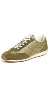 Rag & Bone Green Slim Suede Retro Runner Sneakers In Martiniolv
