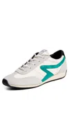 Rag & Bone Retro Runner Slim Sneakers Whtgrn In White/green