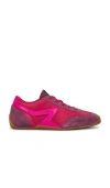 Rag & Bone Pink & Purple Suede Ultra Slim Retro Runner Sneakers In 辣椒黄