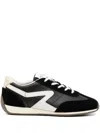Rag & Bone Retro Mixed Leather Runner Sneakers In Black
