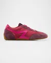 Rag & Bone Pink & Purple Suede Ultra Slim Retro Runner Sneakers In Chynnesd