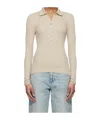 Rag & Bone Taupe Essential Rib Button Polo In Nude