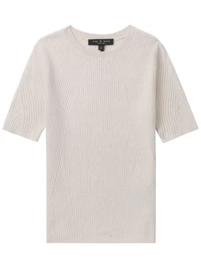 Rag & Bone Ribbed-knit T-shirt In White