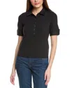 Rag & Bone Ribbed Mix Media Polo Shirt In White