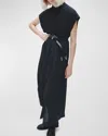 Rag & Bone Robin Pleated Maxi Shirtdress In Black