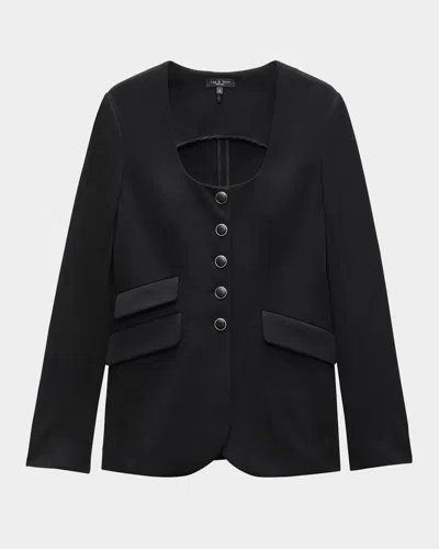 Rag & Bone Roslyn Ponte Blazer In Black
