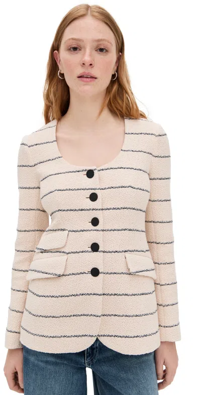 Rag & Bone Roslyn Striped Cotton-tweed Blazer In White