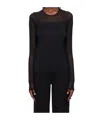Rag & Bone Round Collar And Long-sleeved T-shirt In Black