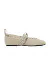 Rag & Bone Spire Suede Mary Jane Ballerina Flats In Nude