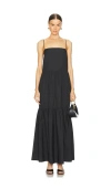 Rag & Bone Sage Tiered Cotton-poplin Maxi Dress In Black