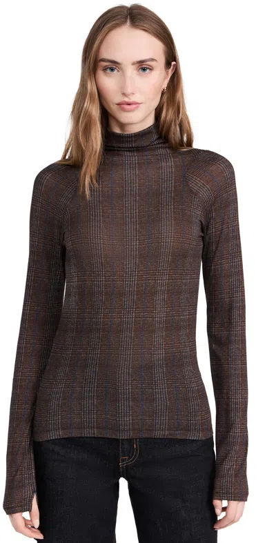 Rag & Bone Shaw Paneled Long Sleeve Tee Brwnmlt In Brown Multi