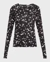Rag & Bone Shaw Paneled Long-sleeve Top In Black White Multi