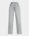 Rag & Bone Shea High-rise Relaxed Straight Embellished Jeans In Desipearl