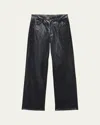 Rag & Bone Shea Straight Faux Leather Pants In Black