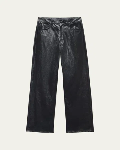 Rag & Bone Shea Straight Faux Leather Pants In Black