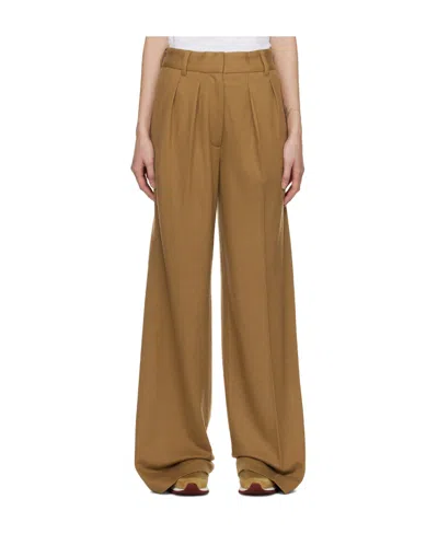 Rag & Bone Shelly Wide-leg High-waisted Casual Pants In Brown
