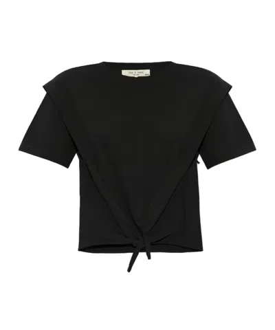 Rag & Bone Mica Knot-detail T-shirt In Black