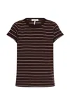 Rag & Bone Womens Darkchocom Striped Short-sleeved Cotton T-shirt Xs In Black