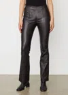 Rag & Bone Leather Flared Fit Simone Pants With Back Zip In Black
