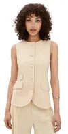 Rag & Bone Womens Lttan Slade Flap-pocket Linen-blend Vest In Neutral