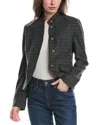 Rag & Bone Slade Cropped Plaid Wool-blend Blazer In Green