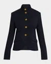 Rag & Bone Slade Cropped Wool-blend Jacket In Navy