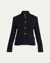 Rag & Bone Slade Textured Blazer In Navy