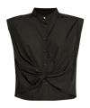 Rag & Bone Louisa Twist Front Shirt In Black