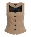 Rag & Bone Womens Camelpld Mariana Square-neck Wool-blend Waistcoat In Brown